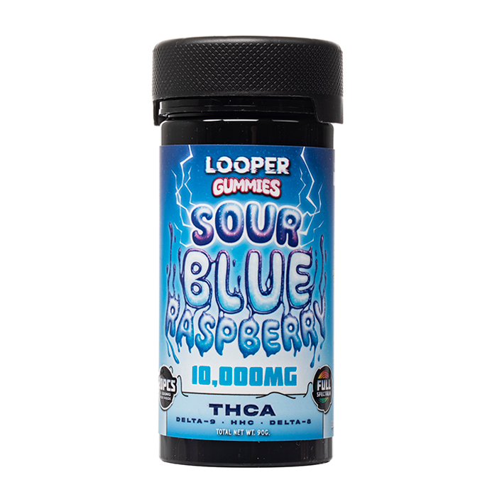 Looper THC-A Gummies 10000mg Sour Blue Raspberry